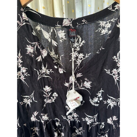 I Joah Premium NWT Semi Sheer Light Crinkle Floral Baby Doll Sun Dress S - Picture 5 of 6